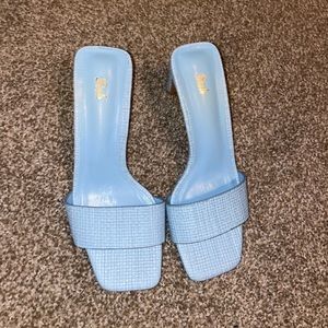 Blue heel sandals 2 inch
